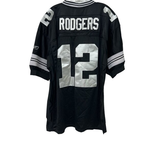 NWT NFL # 12 Aaron Rodgers Packers Reebok On field jersey Black Size 54 / XL - Picture 2 of 10